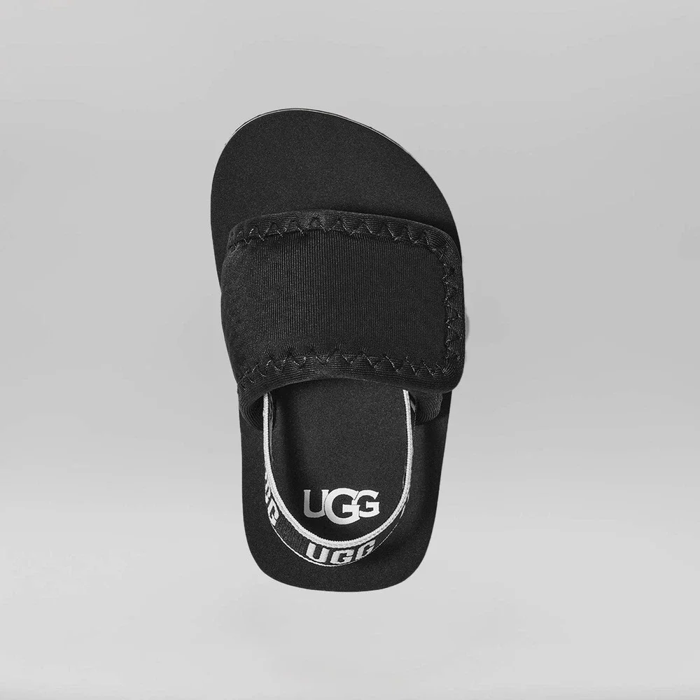 New Ugg Baby Girls Lennon Noir Slingback Sandals Sz 2C Black